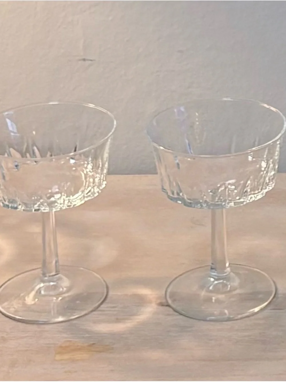 Set of 4 Cristal d’Arques – Durand “Regency” Cut Crystal Champagne/Tall Sherbet